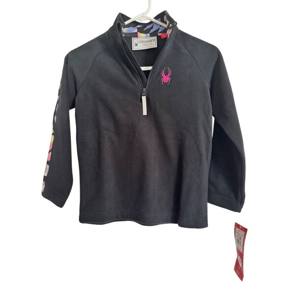 Spyder Speed Fleece Jacket Size Small Youth NWT $49 Black 1/2 Zip Pullover - Picture 10 of 11